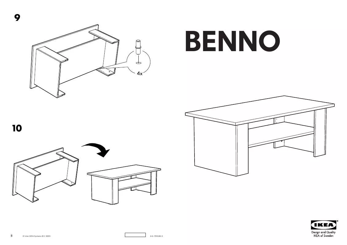 Mode d'emploi IKEA BENNO COFFEE TABLE 46 1/2X23 5/8