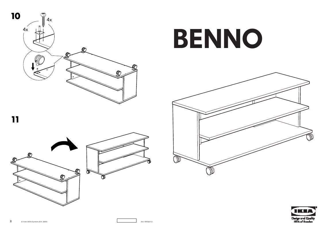Mode d'emploi IKEA BENNO TV UNIT/CASTERS 47X17