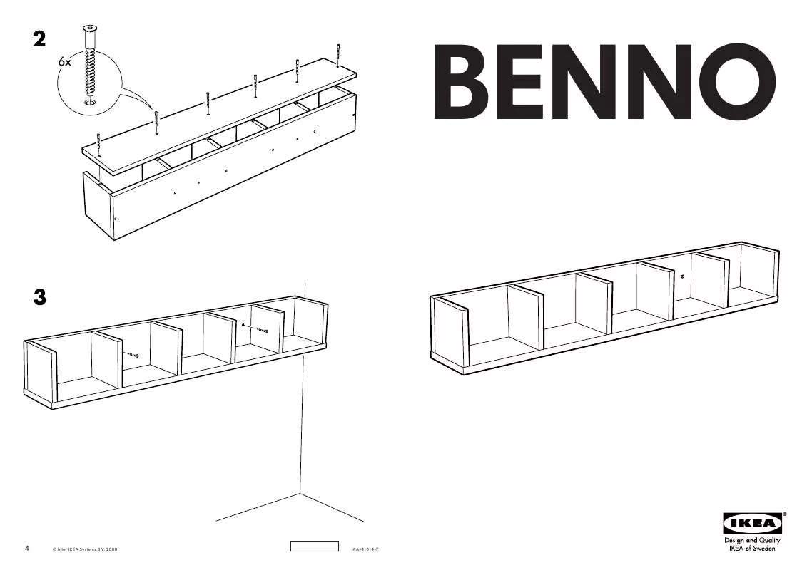 Mode d'emploi IKEA BENNO WALL SHELF 46 1/2X6 3/4