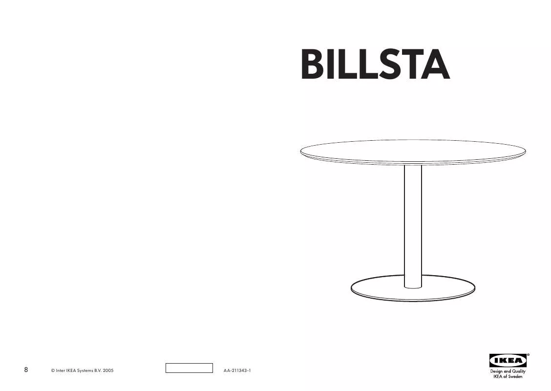Mode d'emploi IKEA BILLSTA ROUND TABLE UNDERFRAME 28 3/8