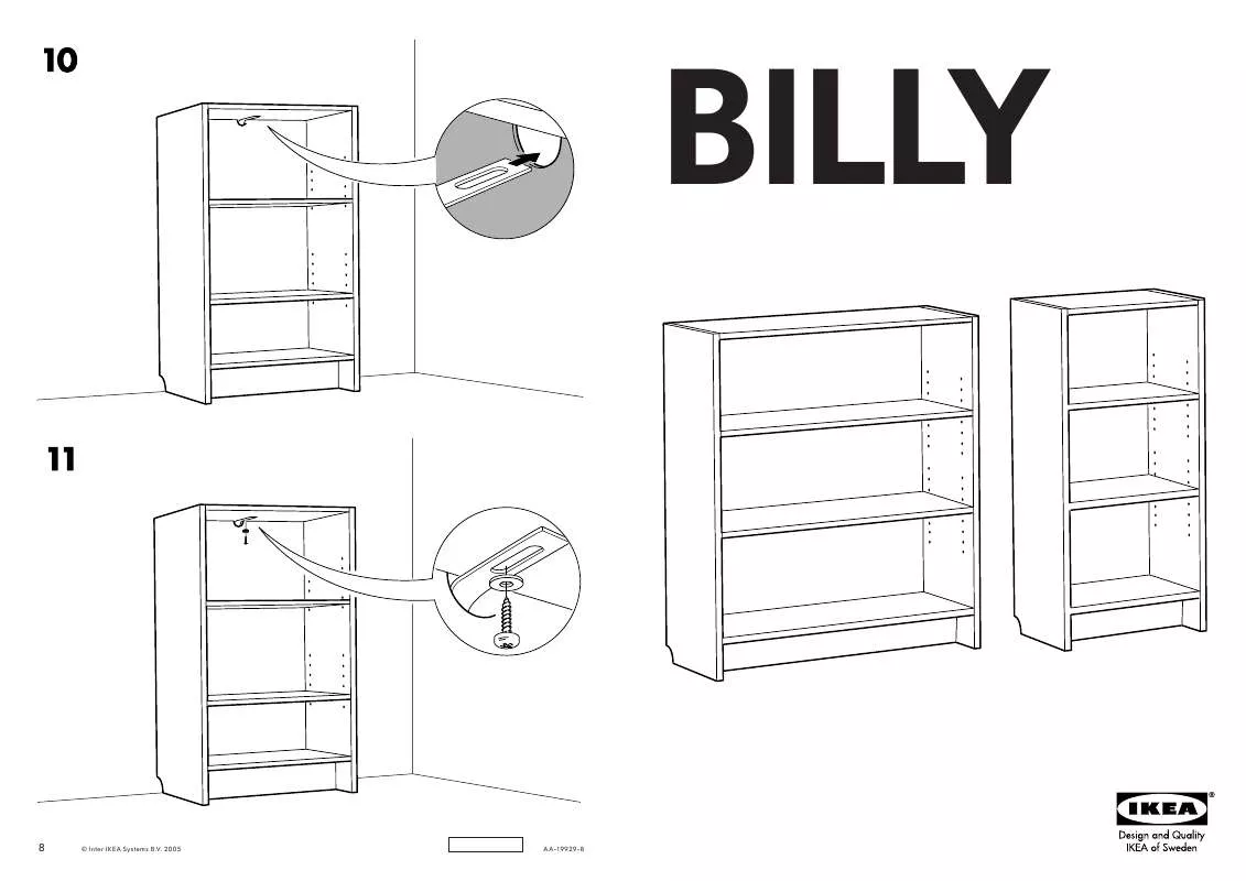 Mode d'emploi IKEA BILLY BOOKCASE 15 3/4X41 3/4