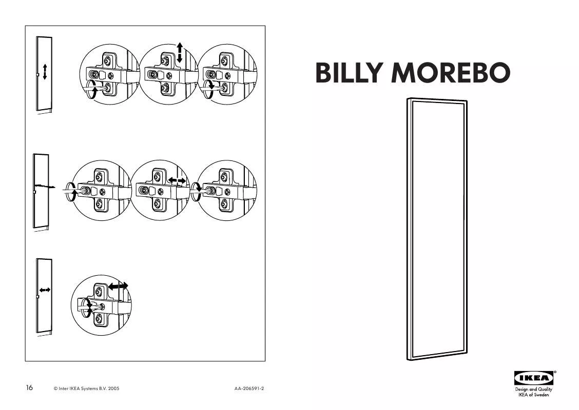 Mode d'emploi IKEA BILLY MOREBO GLASS DOOR 15 3/4X76