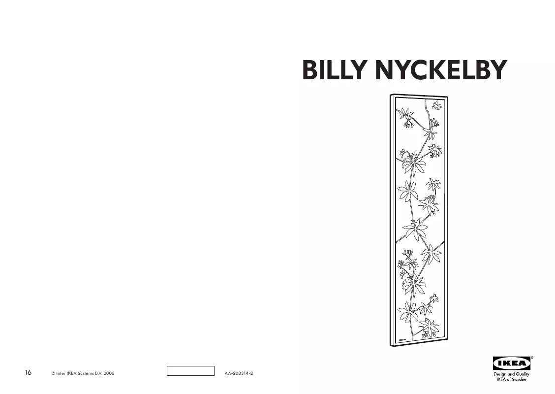 Mode d'emploi IKEA BILLY NYCKELBY GLASS DOOR 15 3/4X76