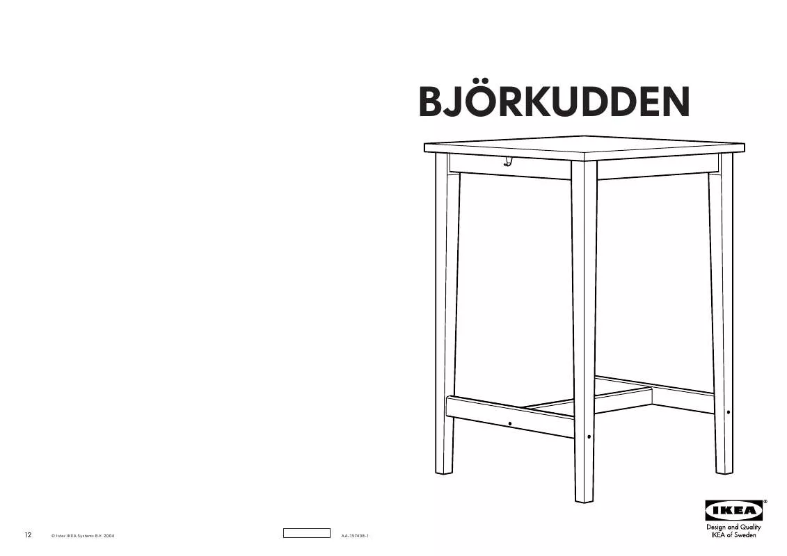 Mode d'emploi IKEA BJÖRKUDDEN BAR TABLE 28X28