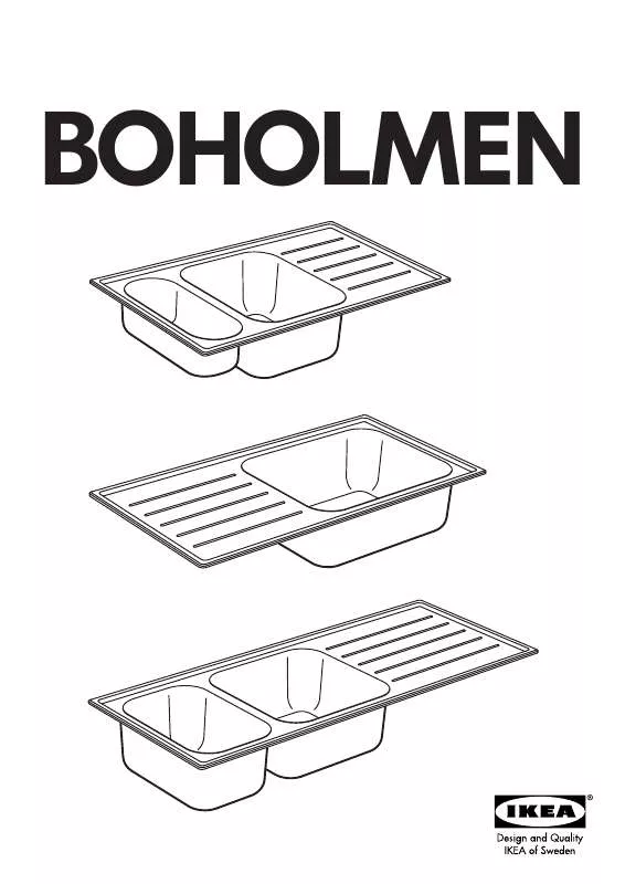 Mode d'emploi IKEA BOHOLMEN INSET SINK 2 BOWL/DOORAIN 49X20