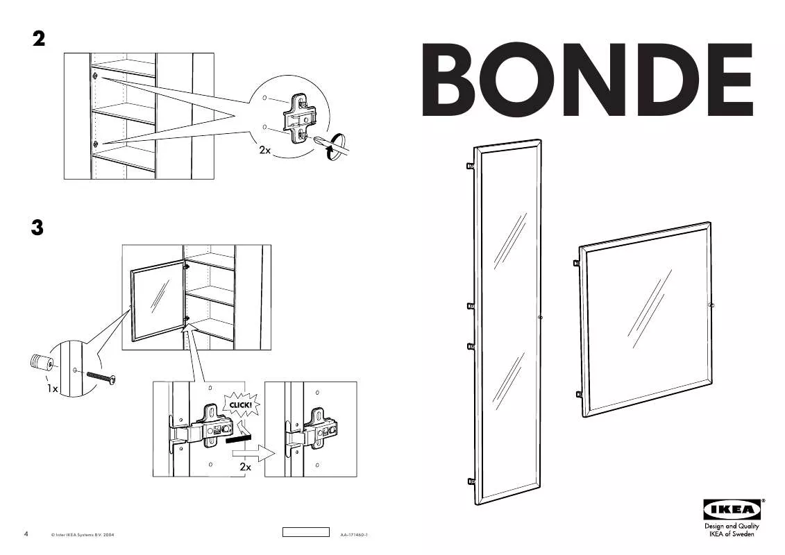 Mode d'emploi IKEA BONDE GLASS DOOR 28X28