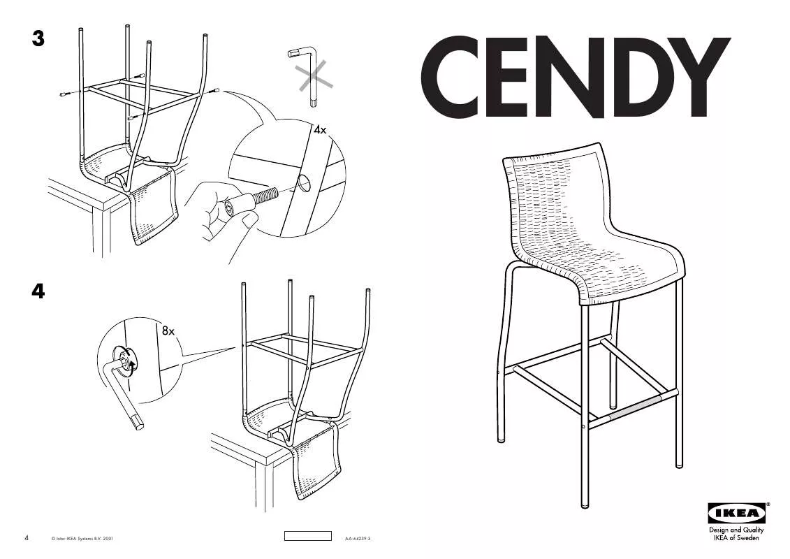 Mode d'emploi IKEA CENDY BAR STOOL/BACKRST