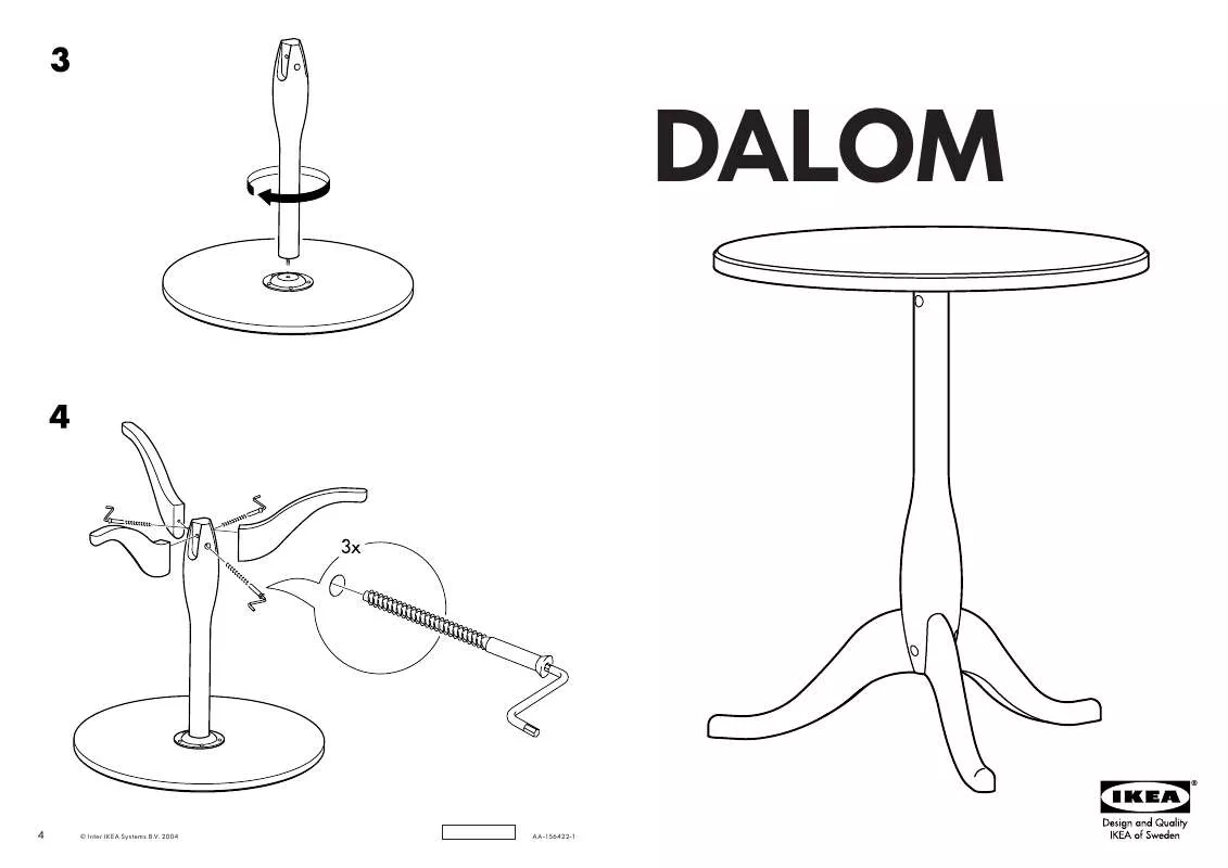 Mode d'emploi IKEA DALOM PEDESTAL TABLE 19 1/4