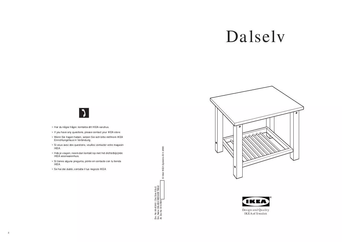 Mode d'emploi IKEA DALSELV BEDSIDE TABLE 20X16