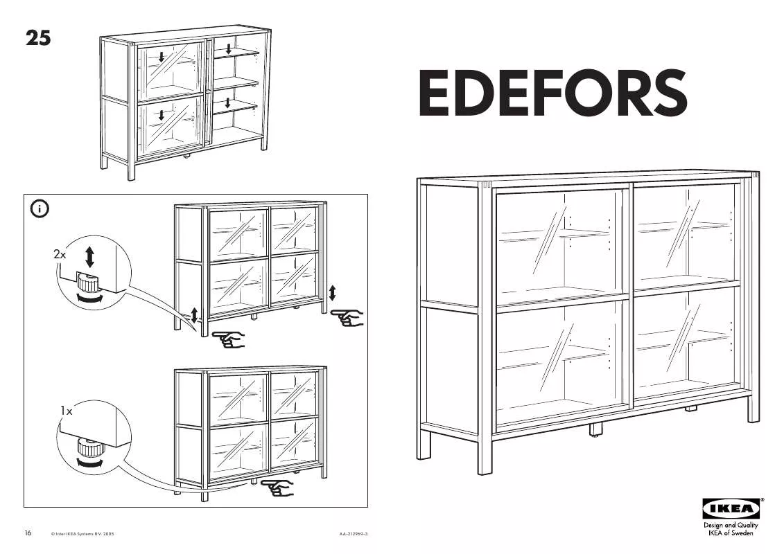 Mode d'emploi IKEA EDEFORS GLASS-DOOR CABINET 63X45 1/4