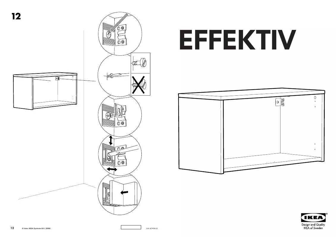 Mode d'emploi IKEA EFFEKTIV WALL CABINET FRAME LOW 33 1/2