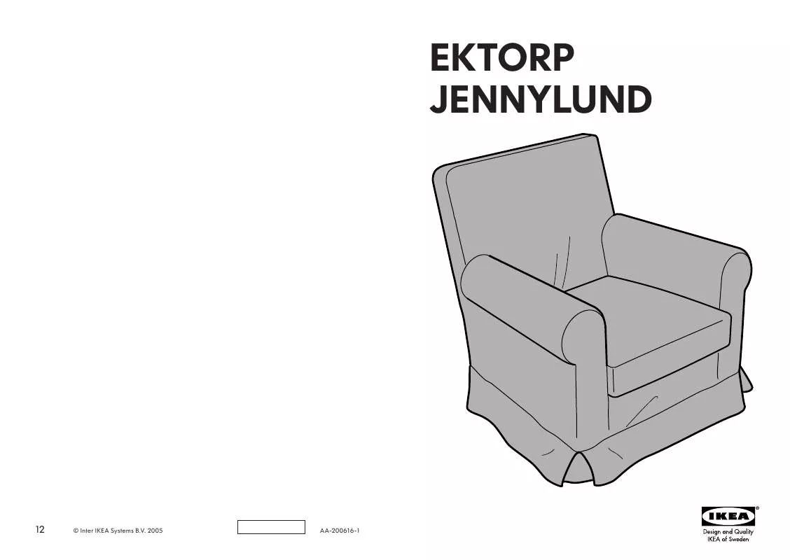 Mode d'emploi IKEA EKTORP JENNYLUND CHAIR COVER