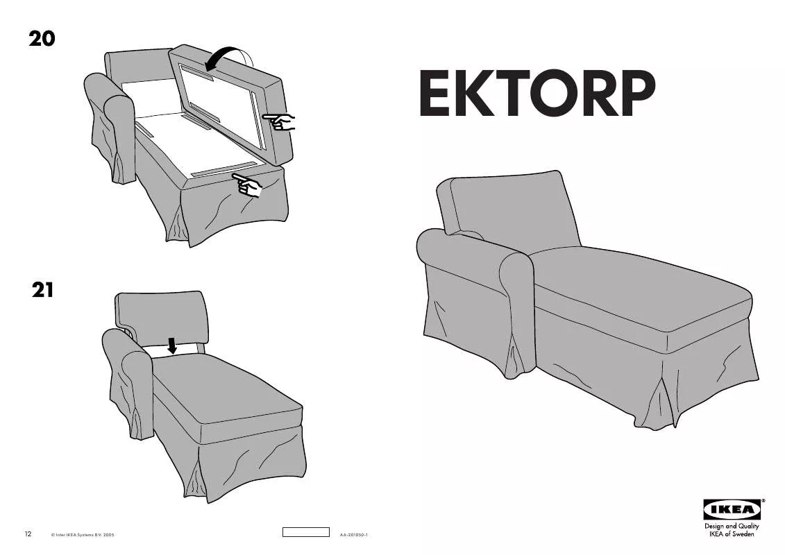 Mode d'emploi IKEA EKTORP RIGHT-HAND CHAISE COVER