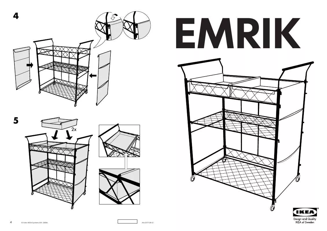 Mode d'emploi IKEA EMRIK STORAGE UNIT/CASTERS 25X30