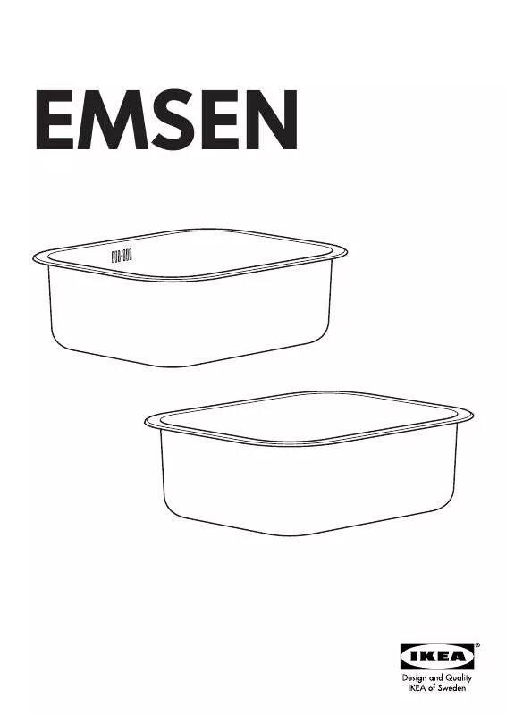 Mode d'emploi IKEA EMSEN SINGLE BOWL INSET SINK 22X18