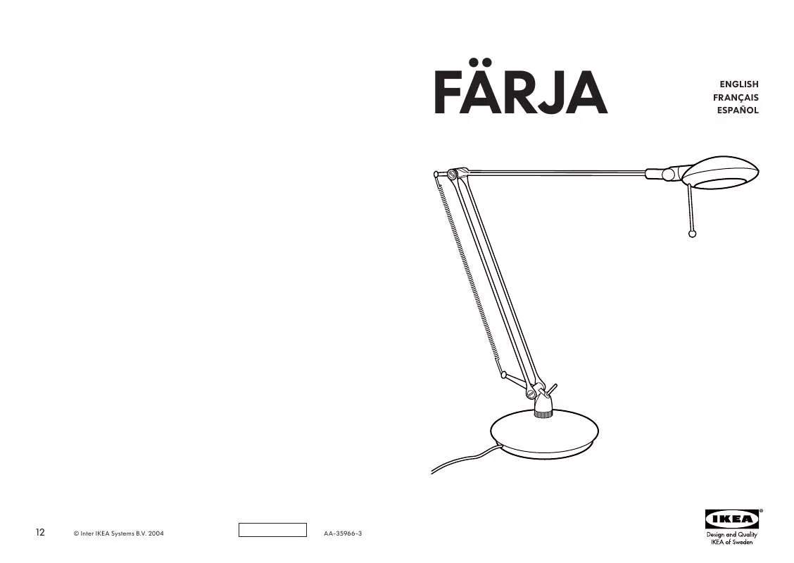 Mode d'emploi IKEA FÄRJA WORK LAMP