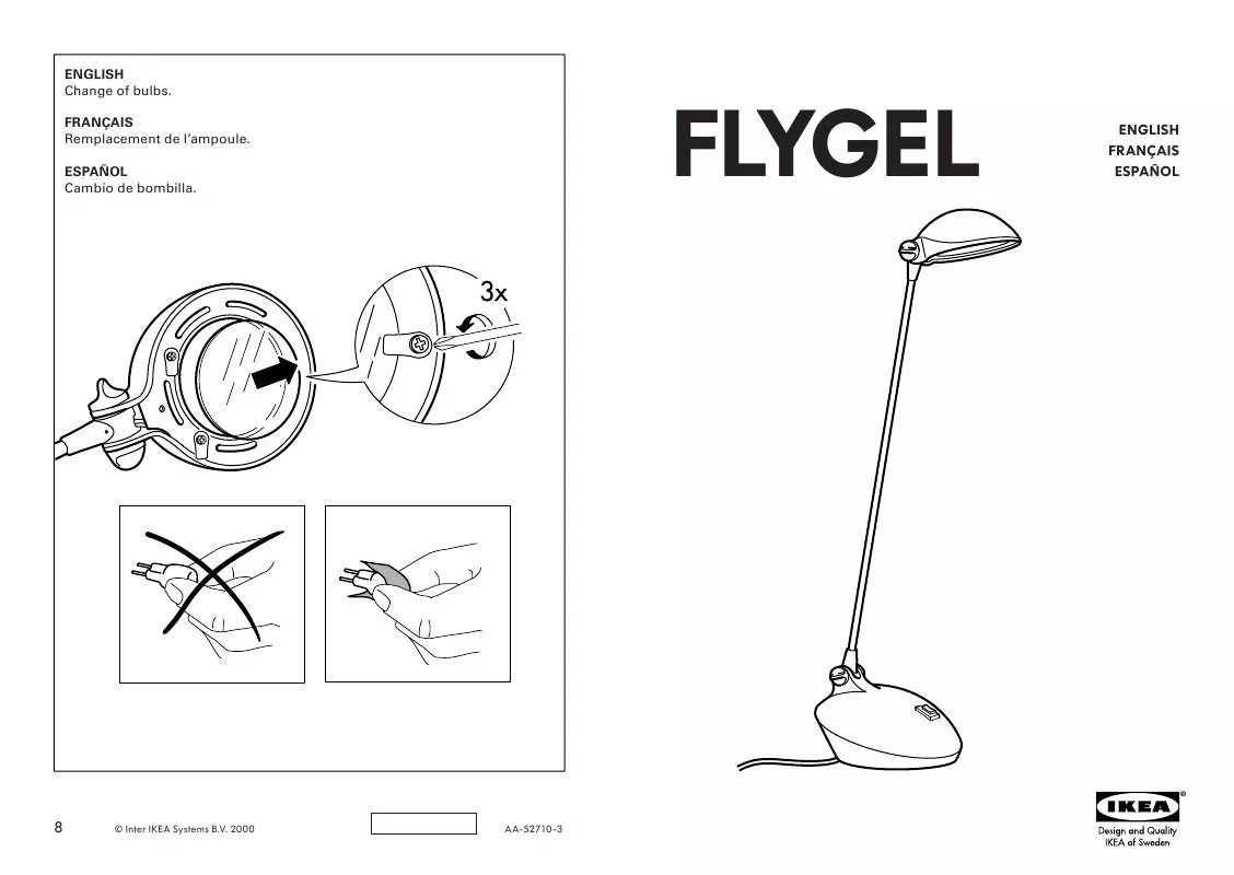 Mode d'emploi IKEA FLYGEL WORK LAMP