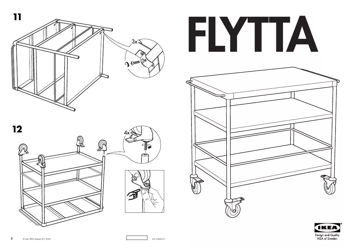 Mode d'emploi IKEA FLYTTA KITCHEN CART 38 5/8X22 1/2