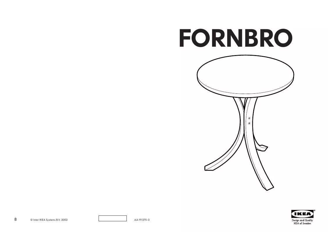 Mode d'emploi IKEA FORNBRO PEDESTAL TABLE 18