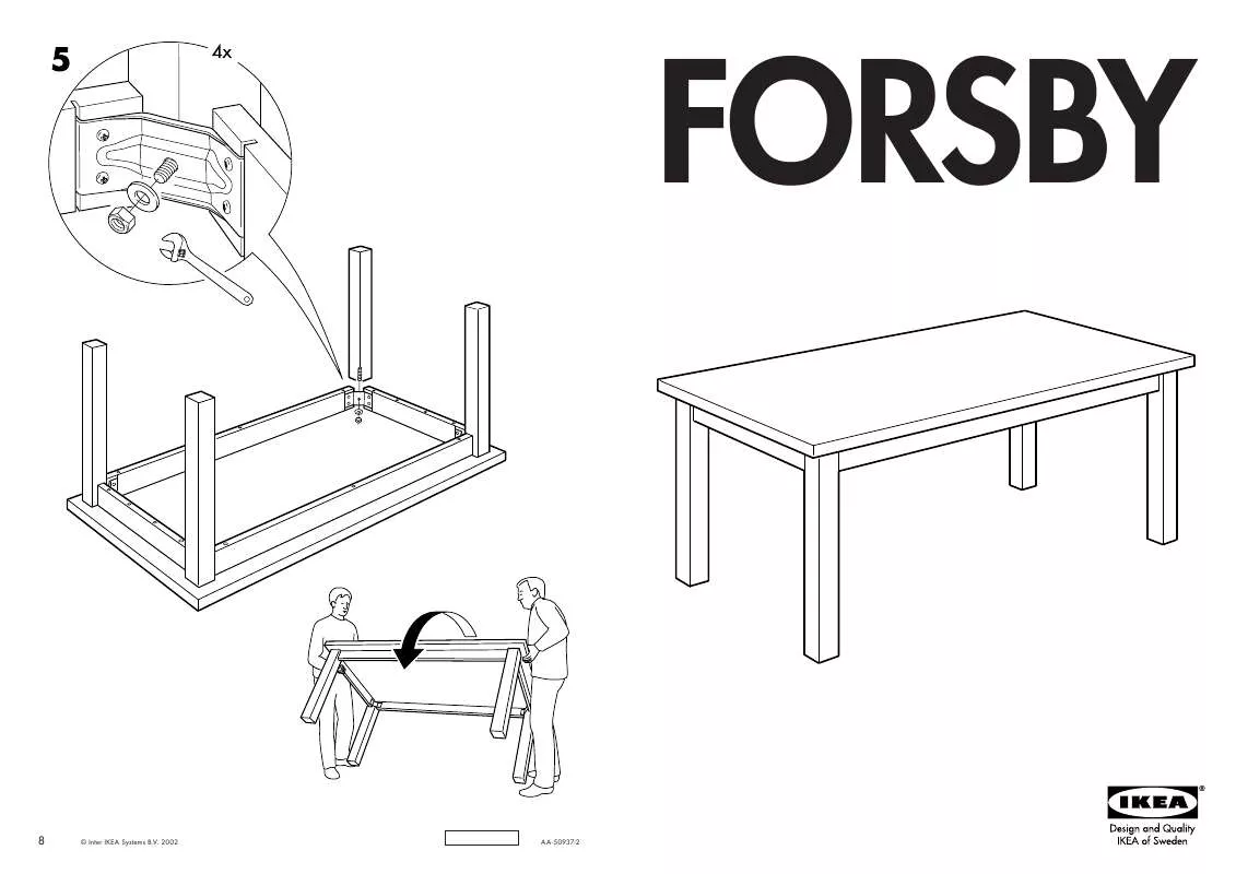 Mode d'emploi IKEA FORSOFA BEDY DINING TABLE 70 7/8X39 3/8