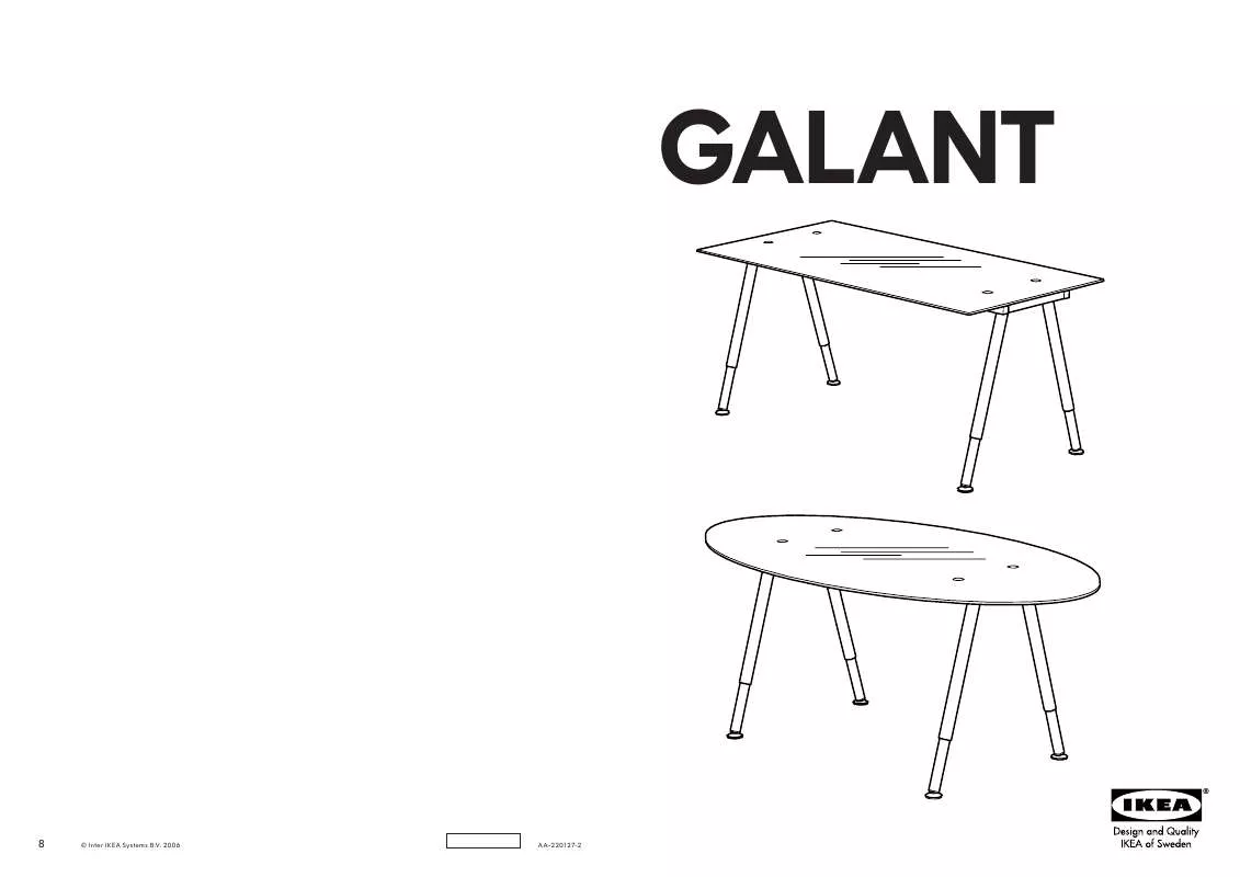 Mode d'emploi IKEA GALANT GLASS TABLE TOP