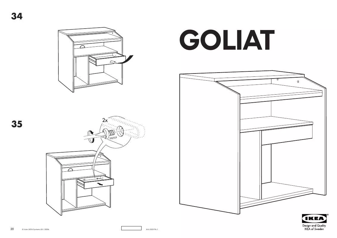 Mode d'emploi IKEA GOLIAT COMPUTER DESK 31X20