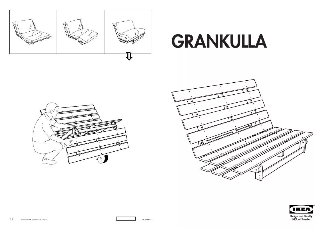 Mode d'emploi IKEA GRANKULLA FUTON SOFA FRAME 55X43X32