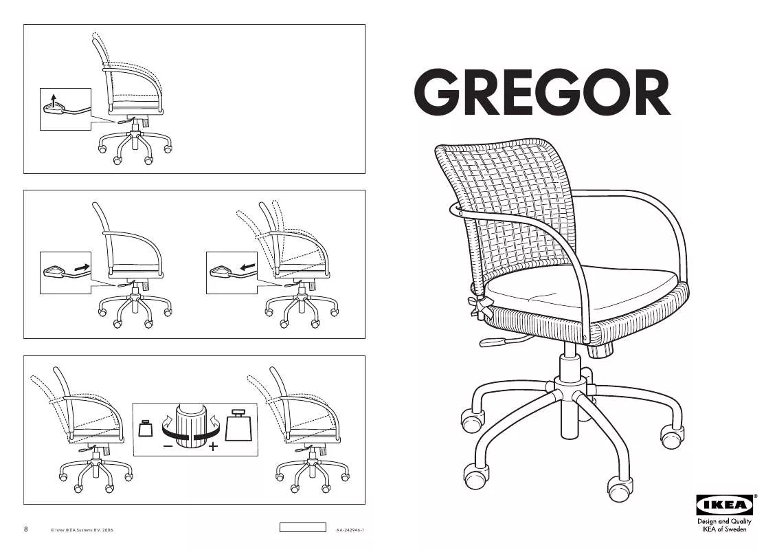Mode d'emploi IKEA GREGOR SWIVEL CHAIR
