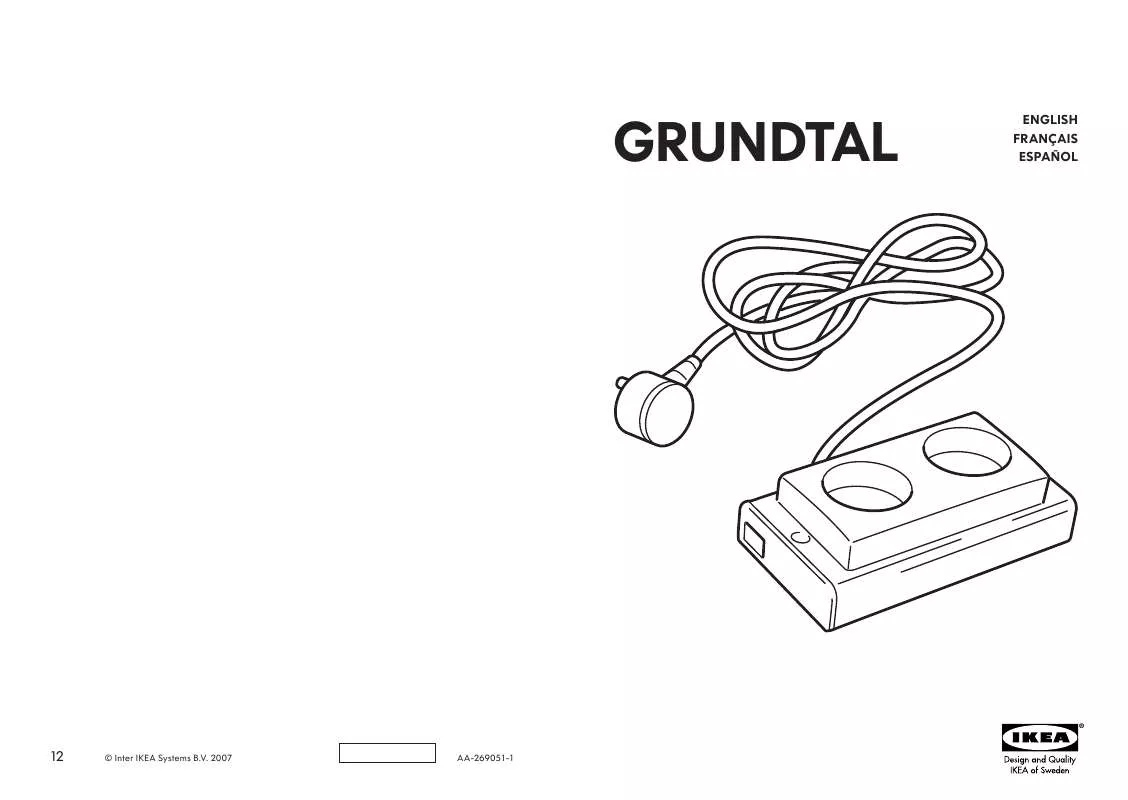 Mode d'emploi IKEA GRUNDTAL ELECTRICAL OUTLET, DOUBLE