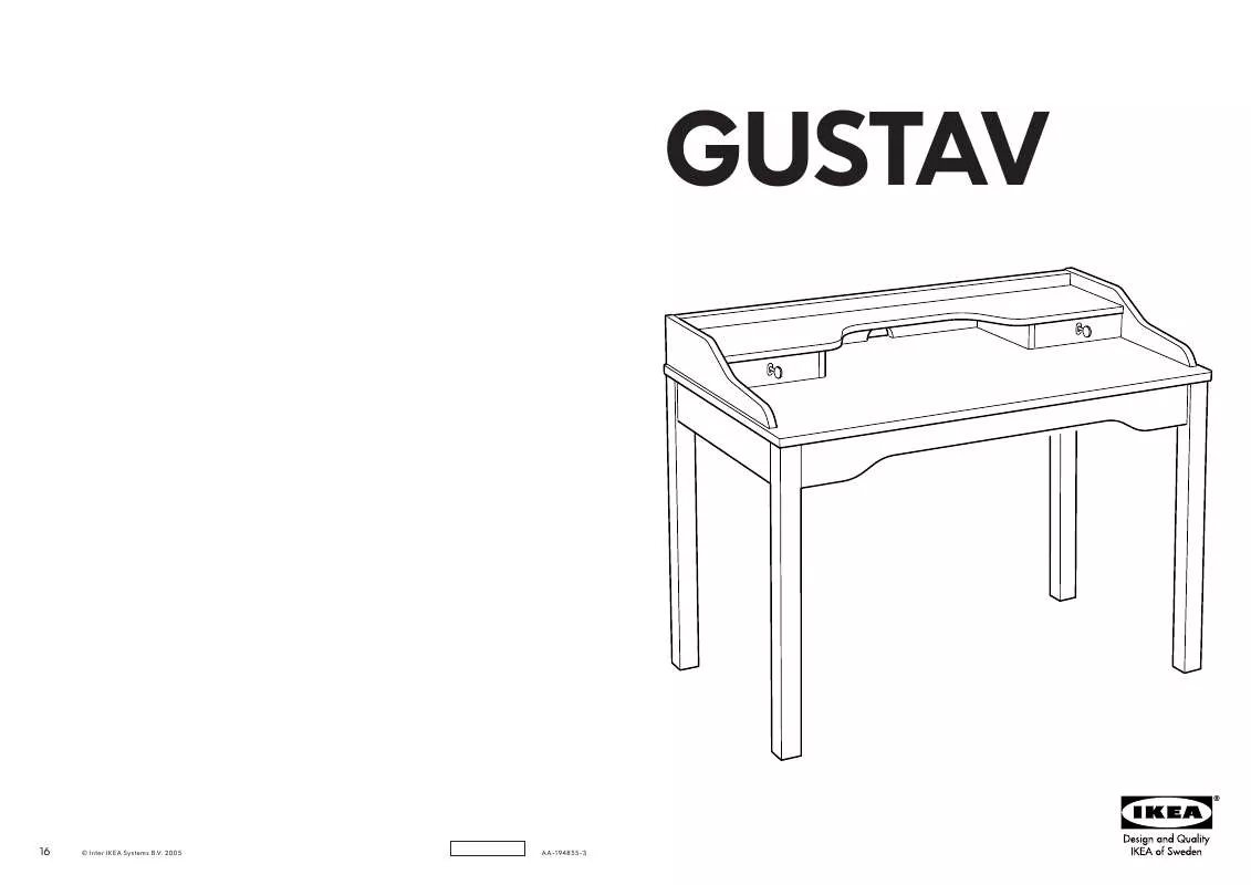 Mode d'emploi IKEA GUSTAV DESK/SHELF UNIT 43X24