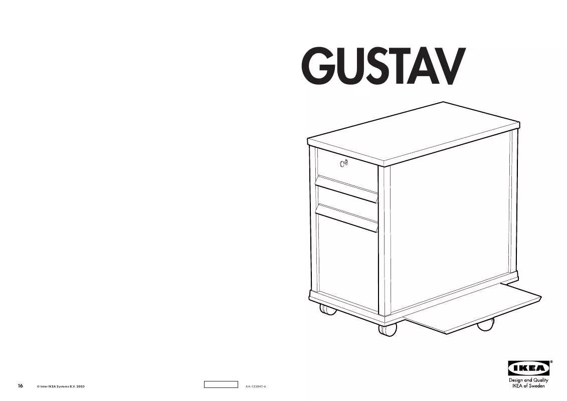 Mode d'emploi IKEA GUSTAV DRAWER UNIT/CASTERS 14X24