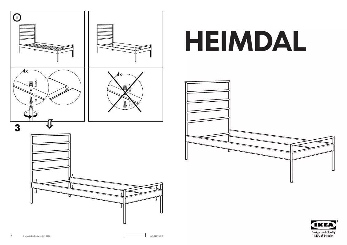 Mode d'emploi IKEA HEIMDAL HEAD/FOOTBOARD TWIN
