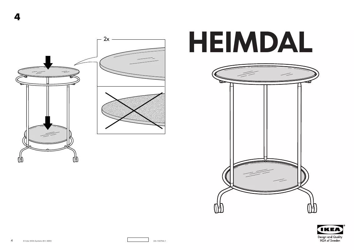 Mode d'emploi IKEA HEIMDAL TABLE 19 5/8