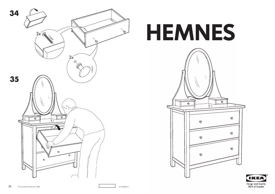 Mode d'emploi IKEA HEMNES MIRROR CHEST 43X75