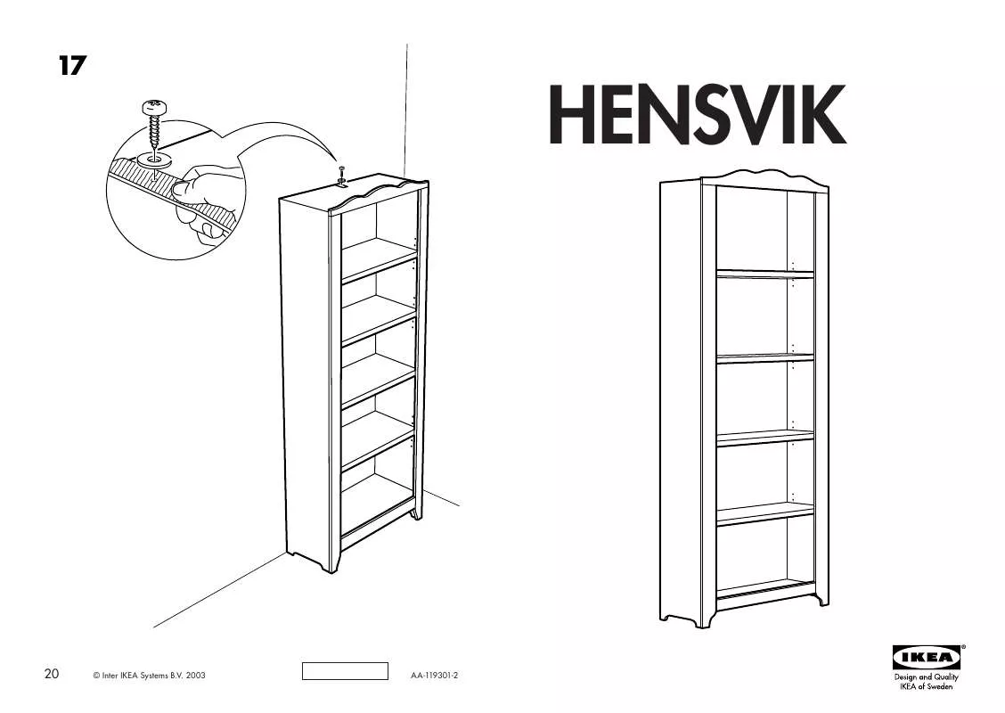 Mode d'emploi IKEA HENSVIK BOOKCASE 27 1/2X73 1/4