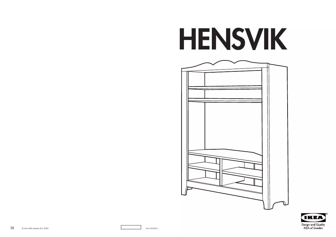 Mode d'emploi IKEA HENSVIK CORNER TV STORAGE UNIT 43X63