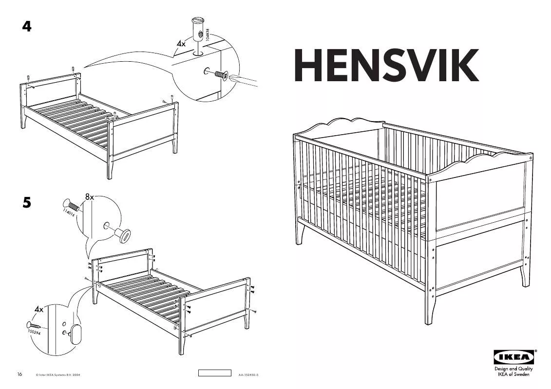 Mode d'emploi IKEA HENSVIK CRIB 27 1/2X52