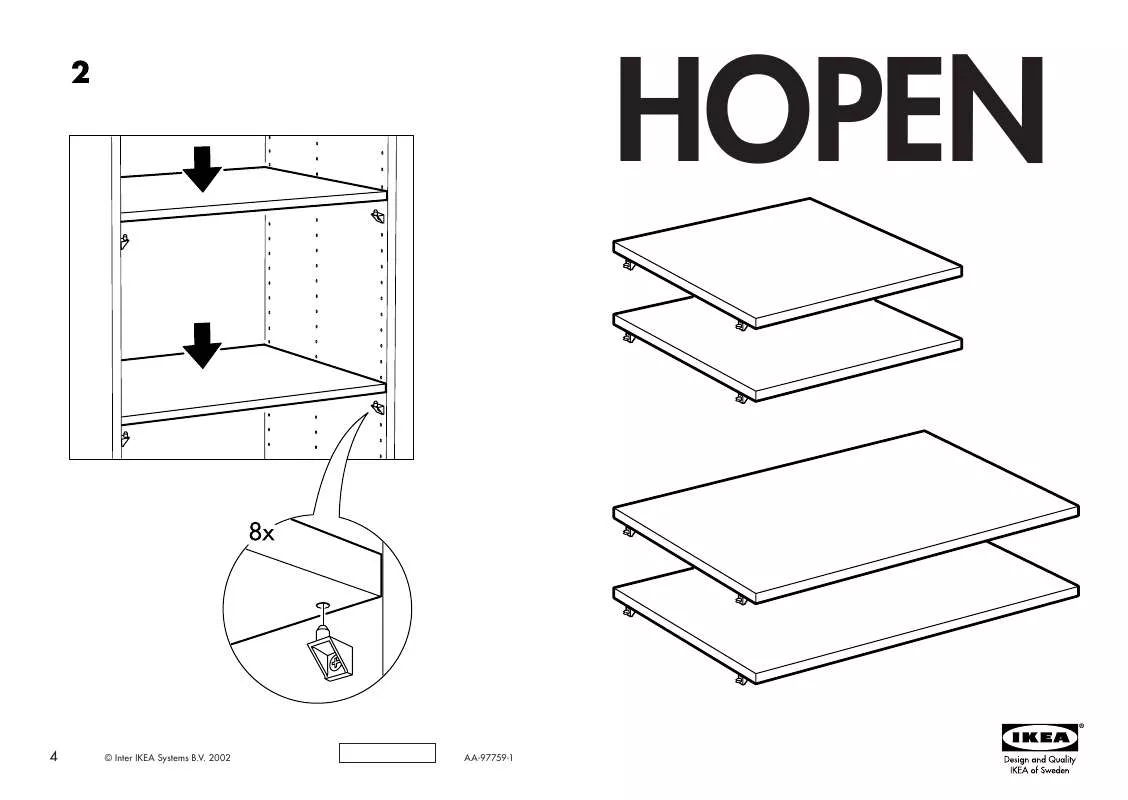 Mode d'emploi IKEA HOPEN SHELF 31 1/2 2PK