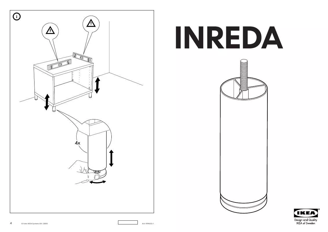 Mode d'emploi IKEA INREDA LEG,ADJUSTABLE GRAY 2PK