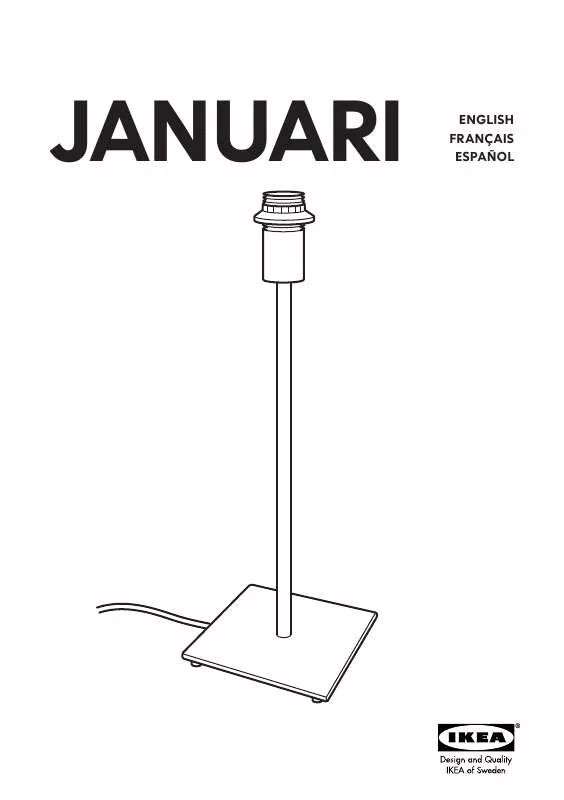 Mode d'emploi IKEA JANUARI TABLE LAMP