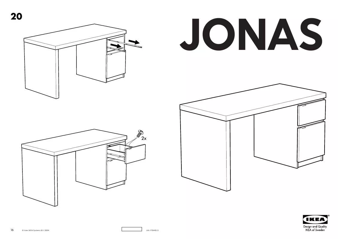 Mode d'emploi IKEA JONAS DESK 55 1/8X25 5/8