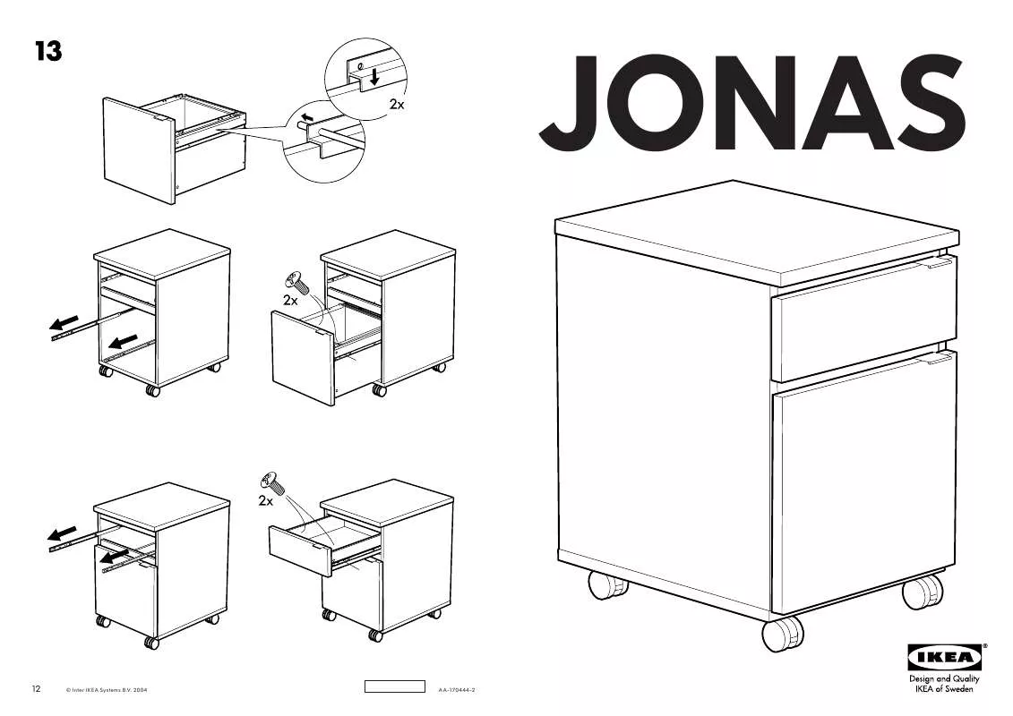 Mode d'emploi IKEA JONAS DRAWER UNIT W/CASTERS 16X20