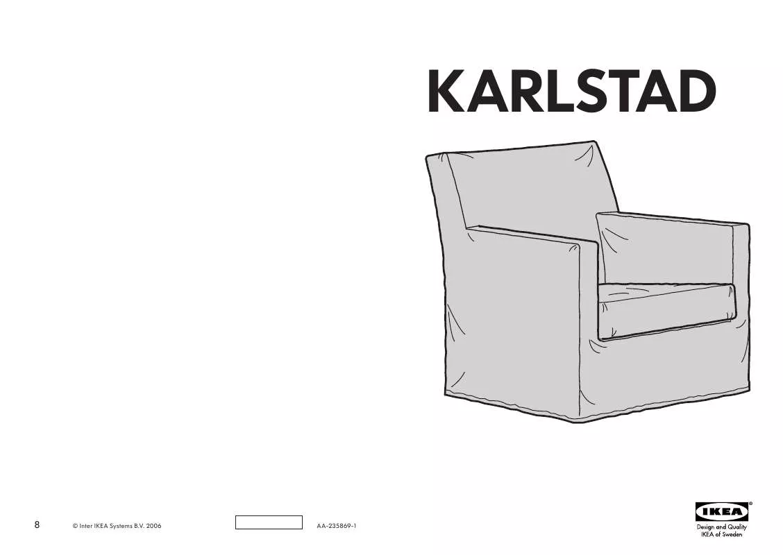 Mode d'emploi IKEA KARLSTAD CHAIR COVER 28X28X32