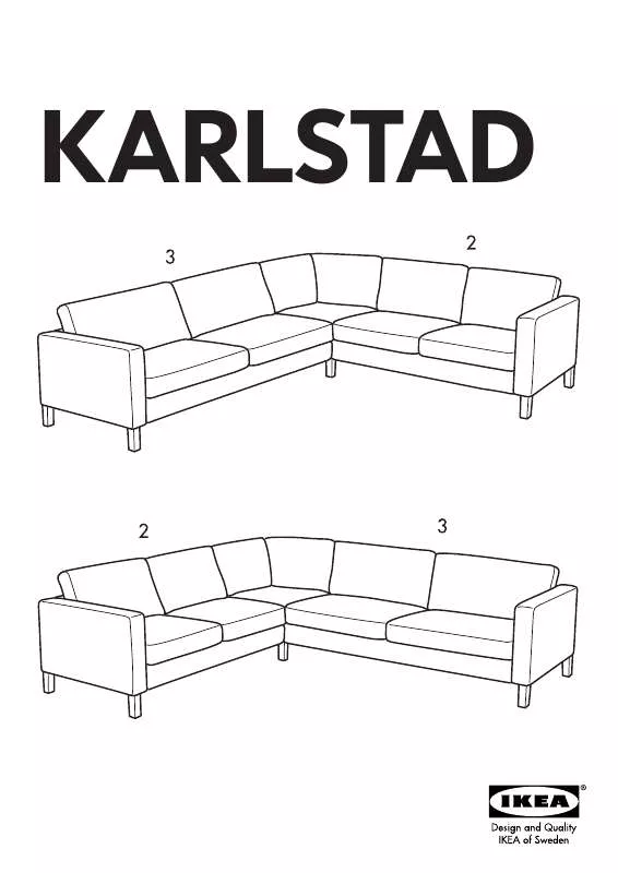 Mode d'emploi IKEA KARLSTAD CORNER FRAME & COVER 2 3/3 2