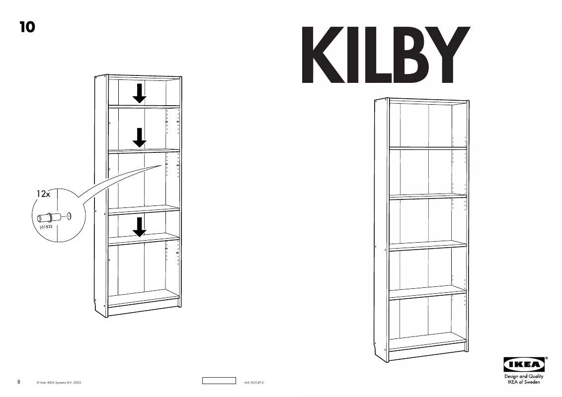 Mode d'emploi IKEA KILBY BOOKCASE 26 3/8X76 3/8