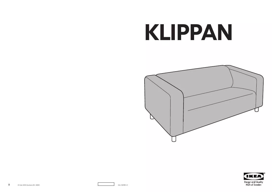 Mode d'emploi IKEA KLIPPAN LOVESEAT COVER