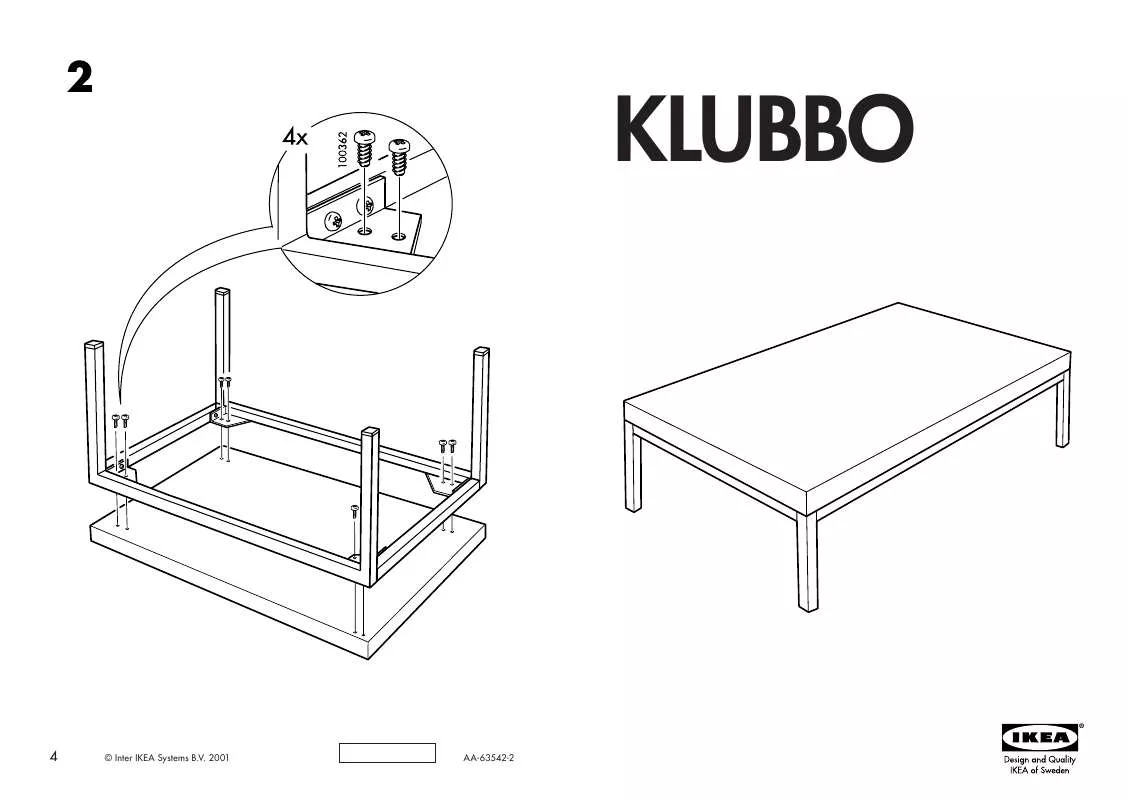 Mode d'emploi IKEA KLUBBO COFFEE TABLE/TV BENCH 38X24