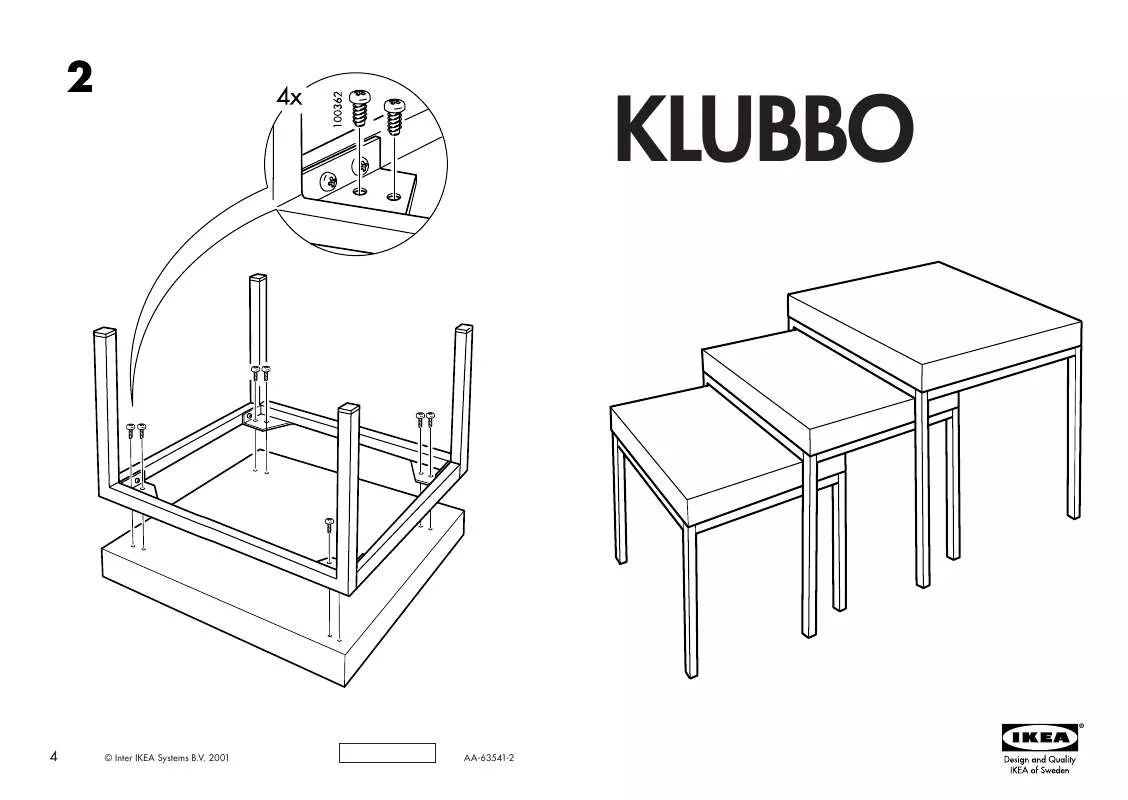 Mode d'emploi IKEA KLUBBO NESTING TABLES SET/3