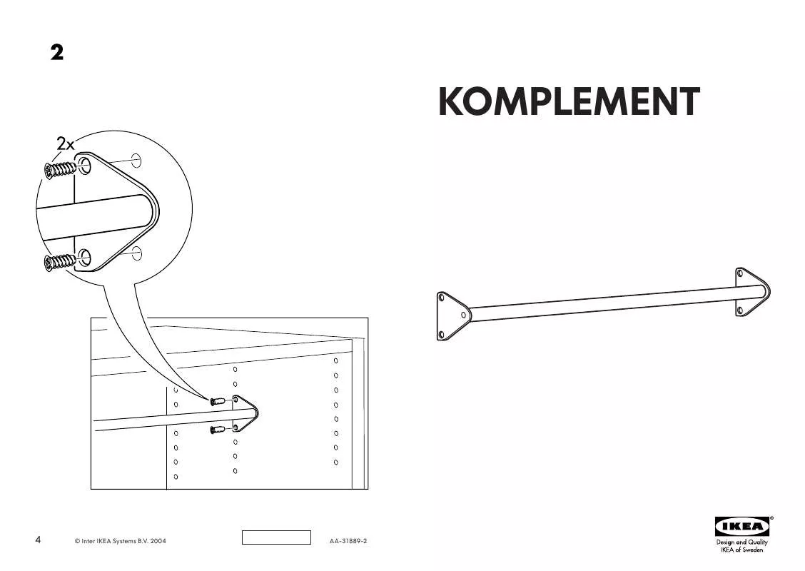 Mode d'emploi IKEA KOMPLEMENT CLOTHES RAIL 19 5/8