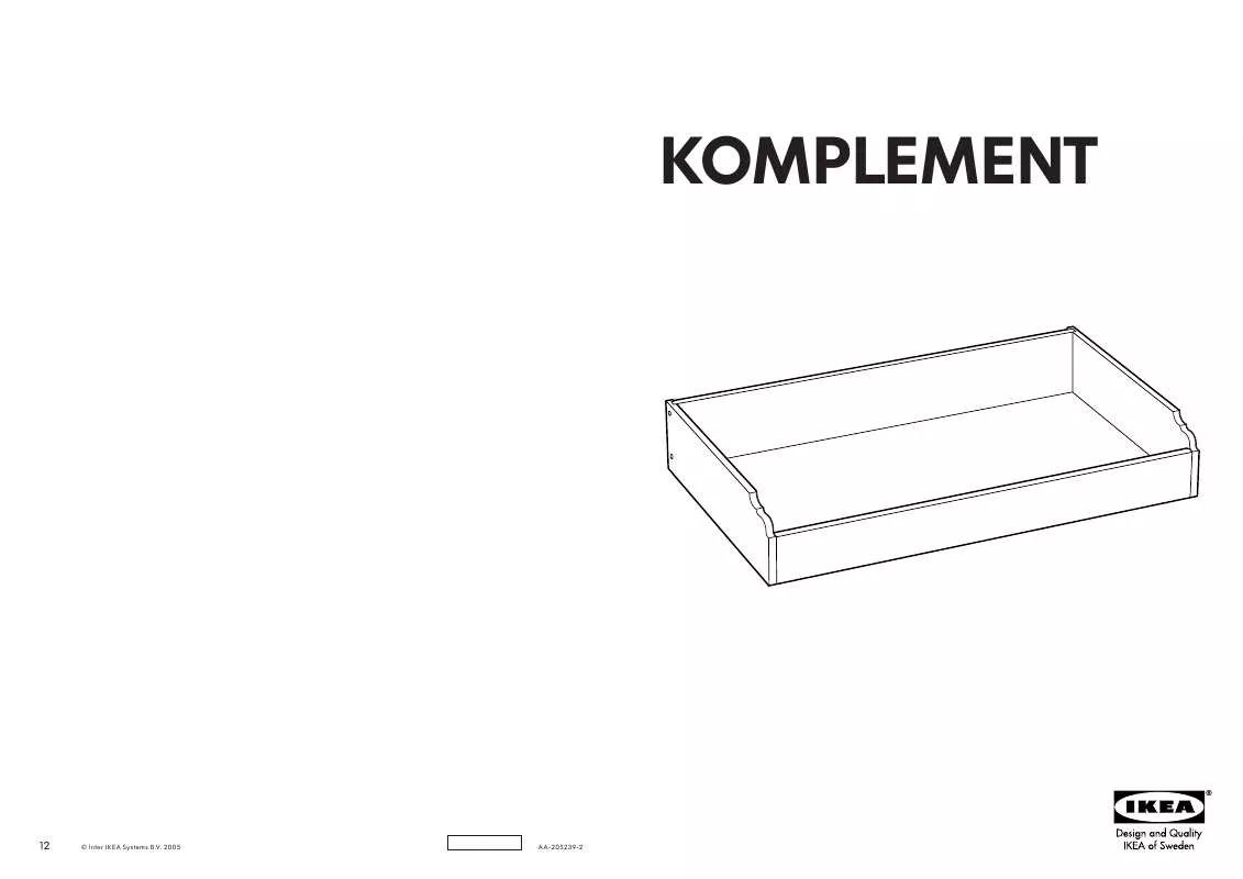 Mode d'emploi IKEA KOMPLEMENT DRAWER 39X23X6